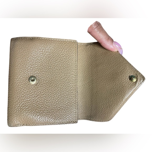 RARE Authentic LV Beige Calf Leather & Monogram Canvas Double V Flap Wallet - Picture 7 of 12